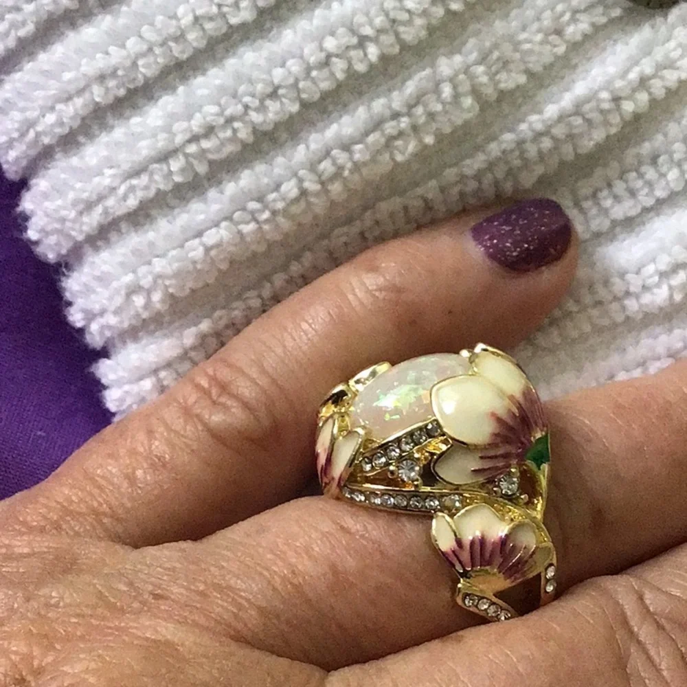 New Opal Floral Ring - Picture 4 of 7